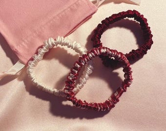 Mulberry Silk Hair Elastic Gift Set: Choose Your Colours- Handmade in the UK
