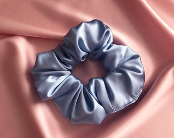 Pale Blue Silk Large Super Scrunchie