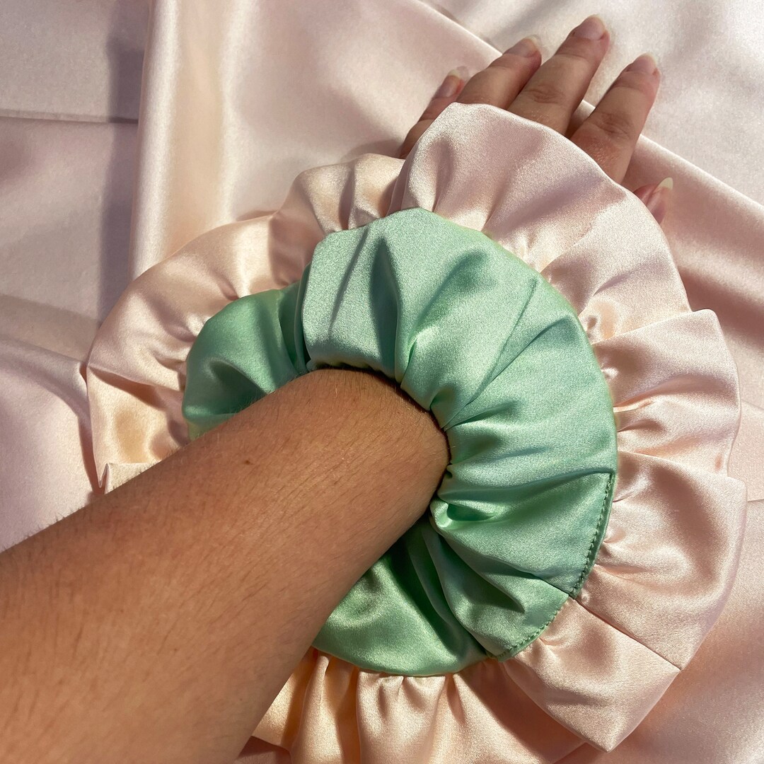Choose Your Colours Maisie Double Ruffle Silk Scrunchie - Etsy