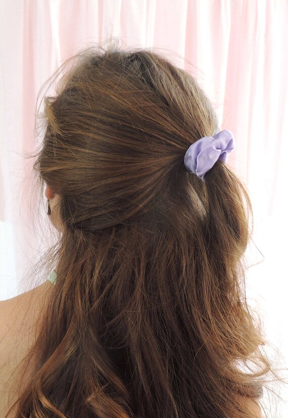 Lilac Purple Silk Satin Mini Hair Scrunchie Etsy