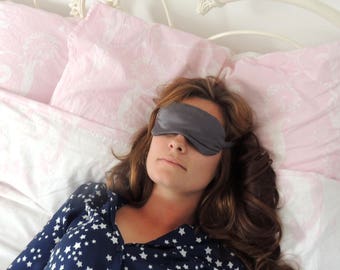 Dark Grey Luxury Real Silk Eye Mask