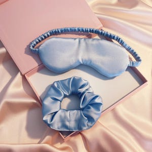 Mulberry Silk Sleep Set: Scrunchie & Eye Mask Sewn in the UK