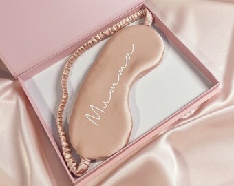 Personalised Mulberry Silk Beth Eye Mask- Handmade to Order in the UK