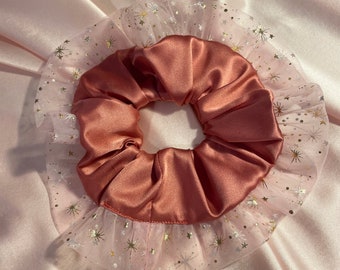 Maisie Rose Petal Double Ruffle Tulle and Silk Scrunchie