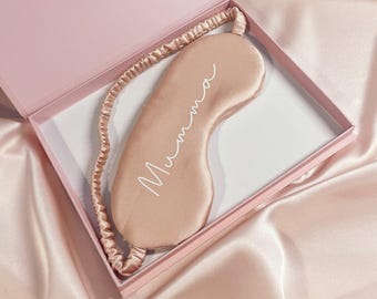 Personalised Wedding Mulberry Silk Beth Eye Mask- Made to Order in the UK