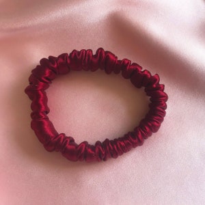 Burgundy Real Silk Hair Elastic