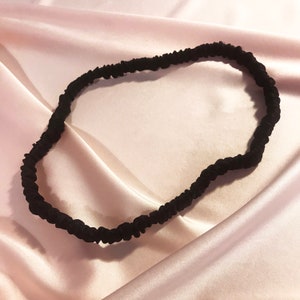 Onyx Black Silk Spa Headband- Sewn in the UK with a handstitched finish
