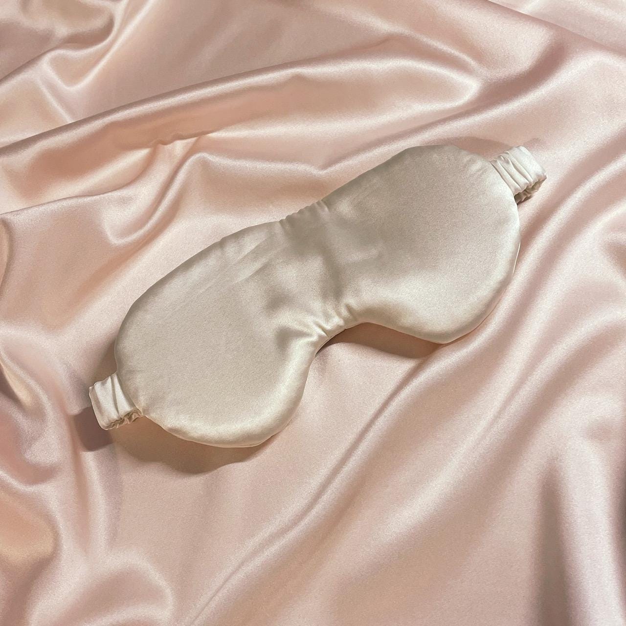 Large Mulberry Silk Eye Mask- Ivory Sleep Mask Sewn in the UK