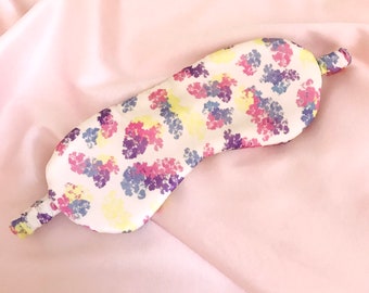 Floral Print Luxury Real Silk Eye Mask