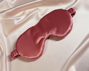 Large Mulberry Silk Eye Mask- Rose Petal Pink- Sleep Mask Sewn in the UK