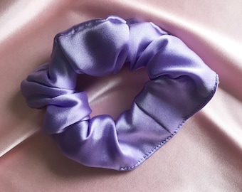 Lilac Purple Real Silk Satin Astrid Scrunchie