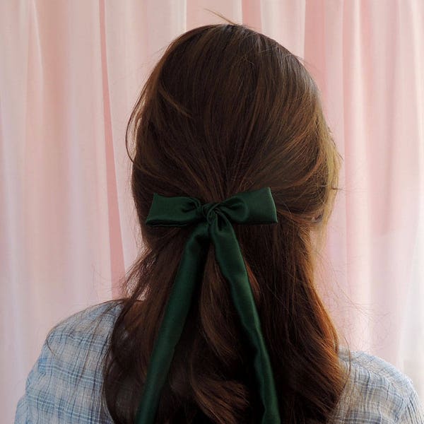 Smaragd Grün Seide Haarband Pony Schal Bindeband
