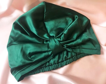 Emerald Real Mulberry Silk Sleep Cap