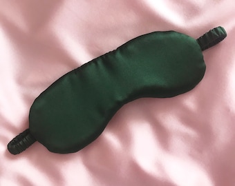 Emerald Green Luxury Real Silk Eye Mask