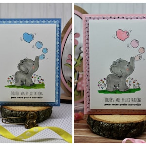 carte de naissance éléphant carte faite mains faire part de naissance