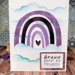 carte félicitations encouragements diplôme nouveau travail carte faite mains carte arc en ciel