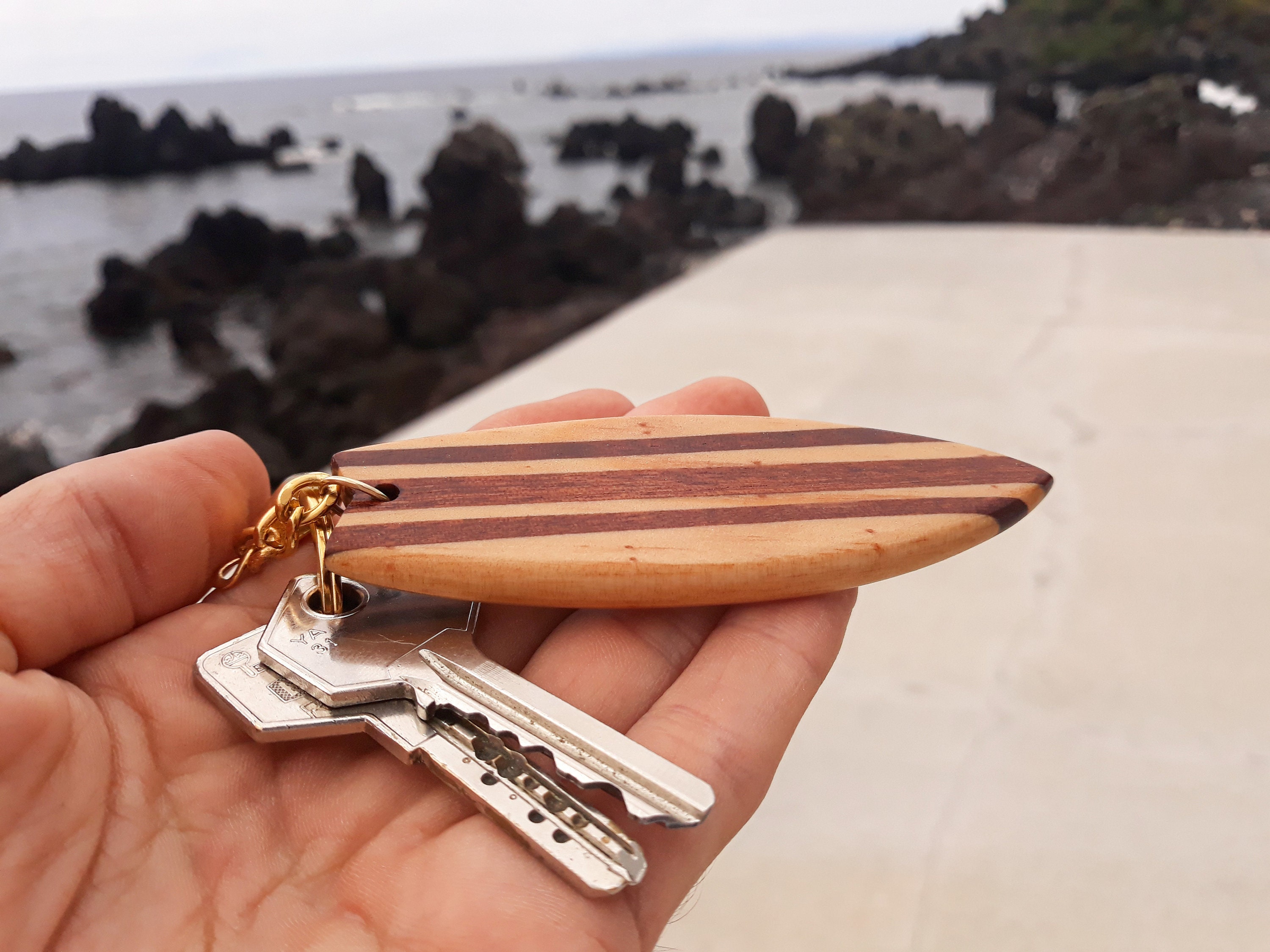 Surfboard Keychainwood Craft Handmade Surf Summer Cool - Etsy