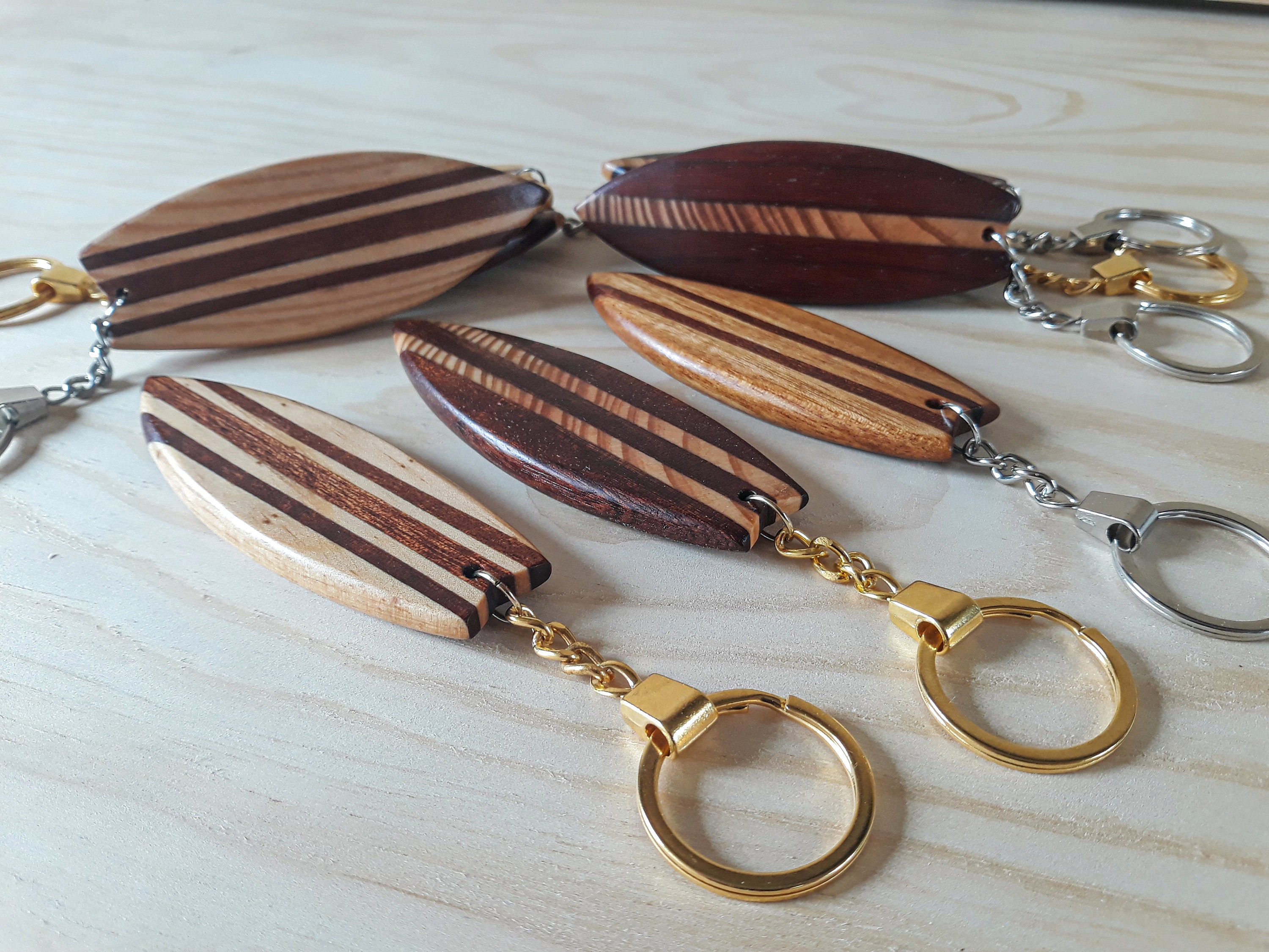 Surfboard Keychainwood Craft Handmade Surf Summer Cool - Etsy