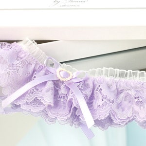 lilac garter, lilac wedding garter, lilac prom garter, lilac lace garter, light lavender lace garter, lavender wedding garter for bride