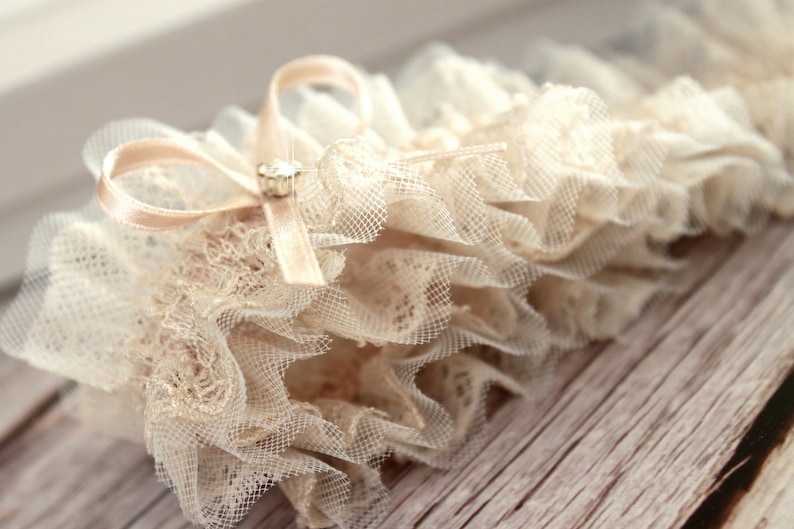 blush garter, blush wedding garter, blush bridal garter, blush tulle garter, blush keepsake garter, blush plus size garter image 2