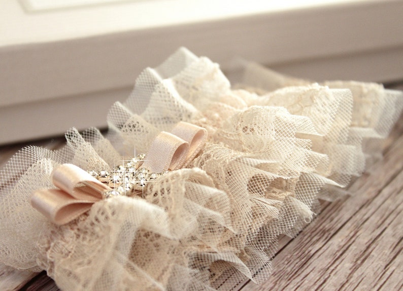 blush garter, blush wedding garter, blush bridal garter, blush tulle garter, blush keepsake garter, blush plus size garter zdjęcie 3