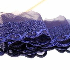 3 metri pizzo assetto largo 6cm ricamo non stretch pizzo ricamato taglio blu scuro blu navy