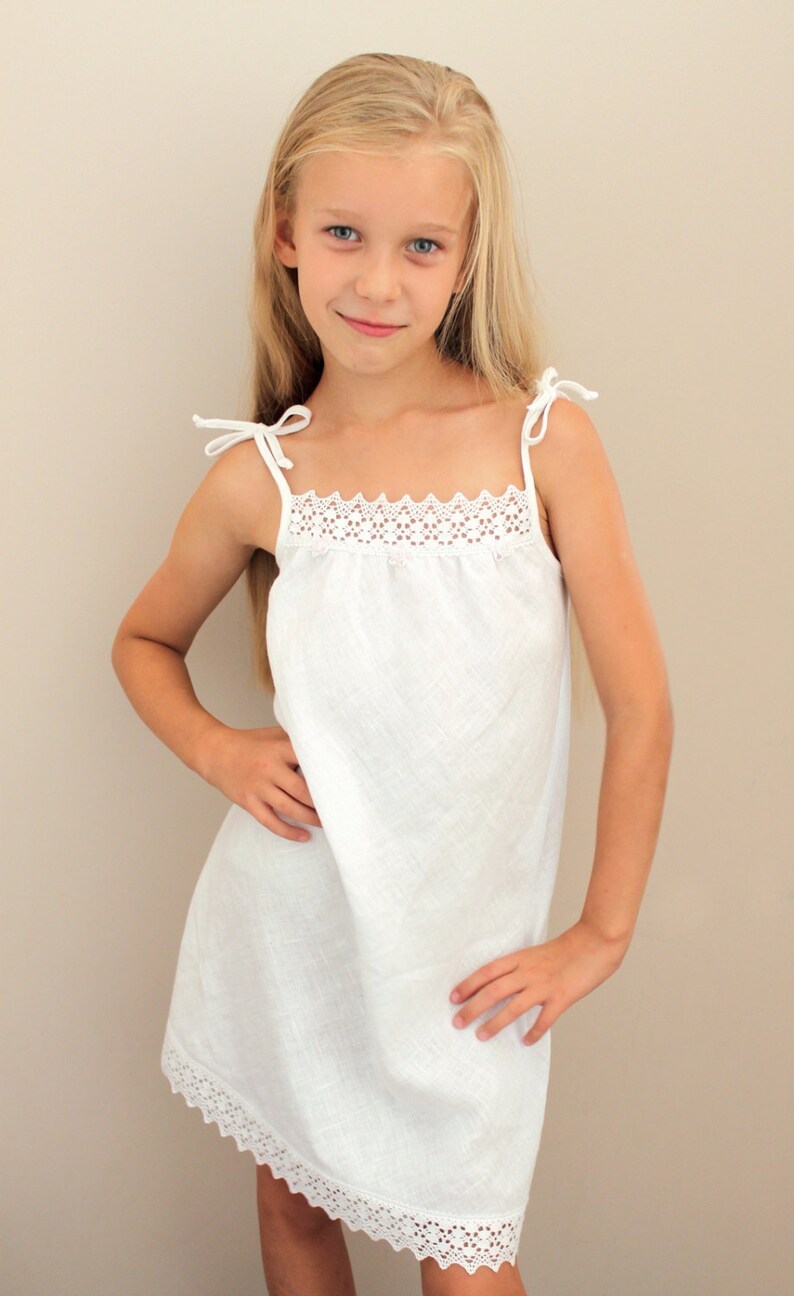 Handmade Linen Dresses White Linen Dresses Girls Linen Etsy