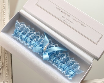 blau stumpfband, licht blau spitze strumpfband, hellblau hochzeit strumpfband, blaues vintage braut strumpfband, etwas blau strumpfband