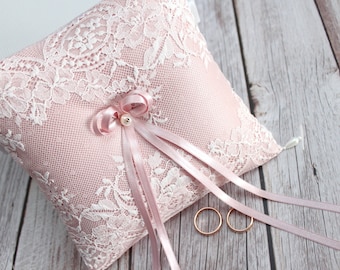 Poduszka ślubna z koronką Dusty Rose