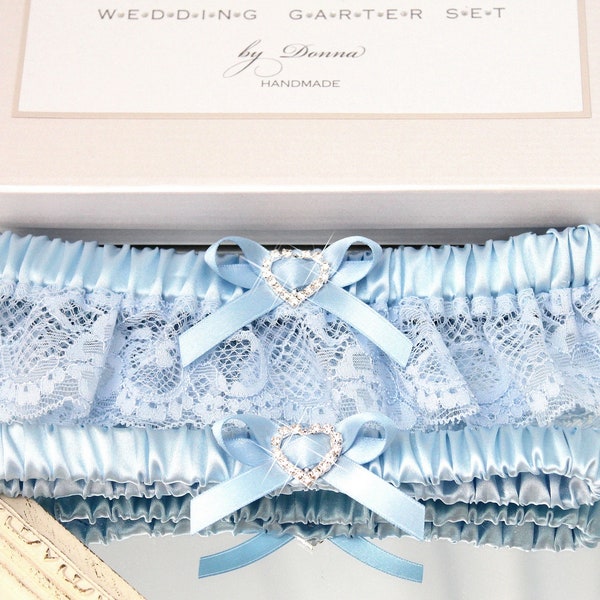 blue wedding garter set, blue lace garter set, something blue garter set, something blue for bride, bridal garter set, garters for wedding