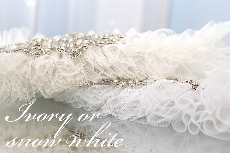 white plus size garter white wedding garter white bling garter white tulle garter white garter crystal garter gatsby style garter