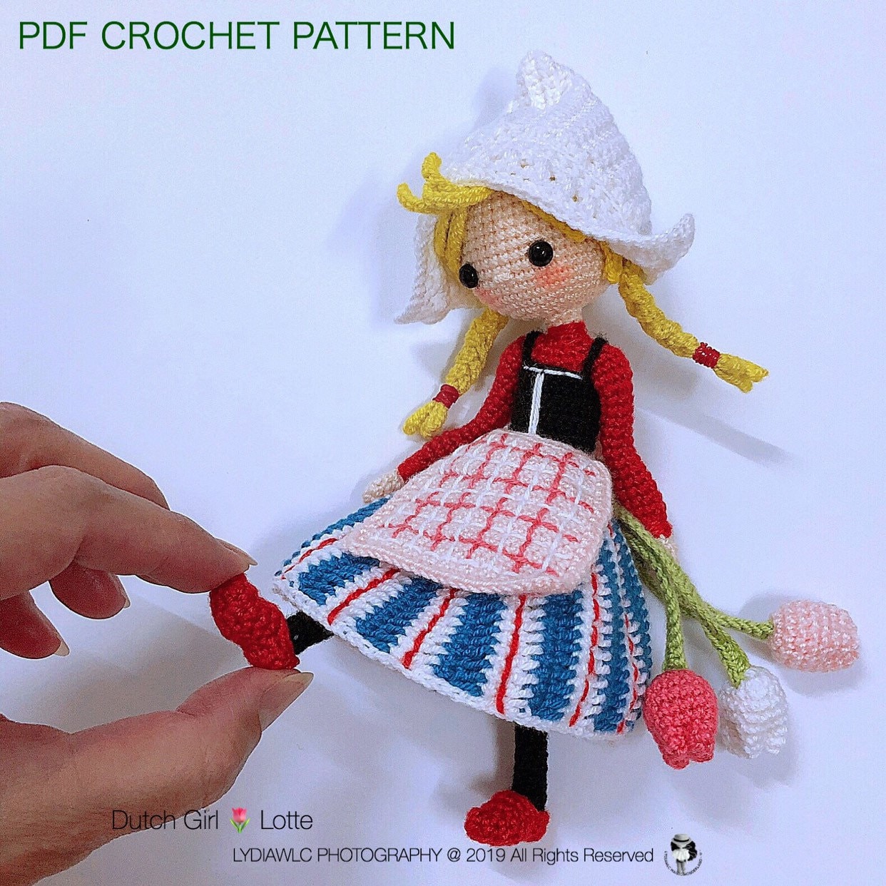 English: Crochet Doll Pattern-Lotte 乐蒂 (Dutch Girl)