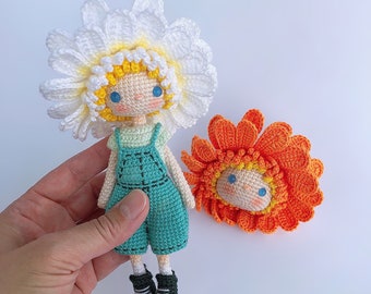 English: Crochet Doll Pattern-Flower Girl, DAISY