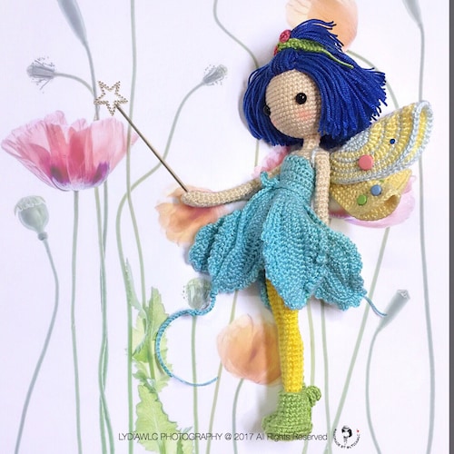 English Crochet Doll Pattern Fairy Iris 花仙子 艾丽 Etsy