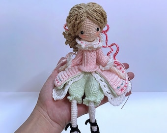 English: Crochet Doll Pattern-Victorine