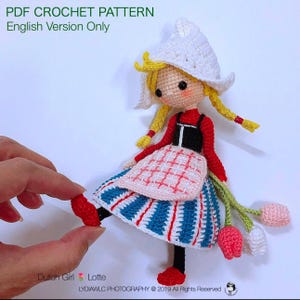 English: Crochet Doll Pattern-Lotte 乐蒂 (Dutch Girl)