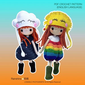 English: Crochet Doll Pattern-Rainshine (Weather Girl, 1 doll with 2 looks)