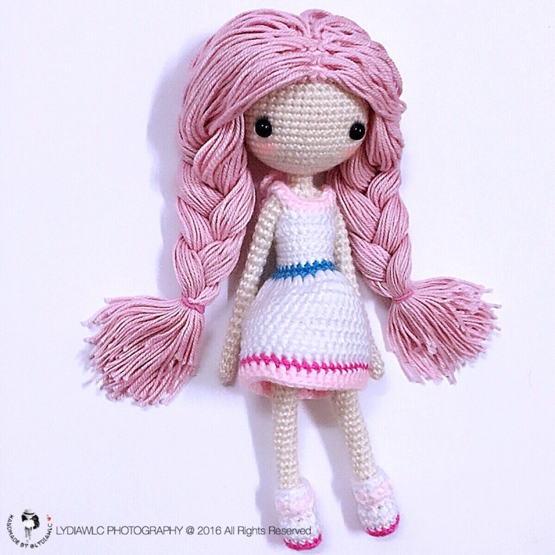 English: Crochet Doll Pattern-Mermaid-Ava艾娃. A crochet doll with 2 look, mermaid or little girl image 2
