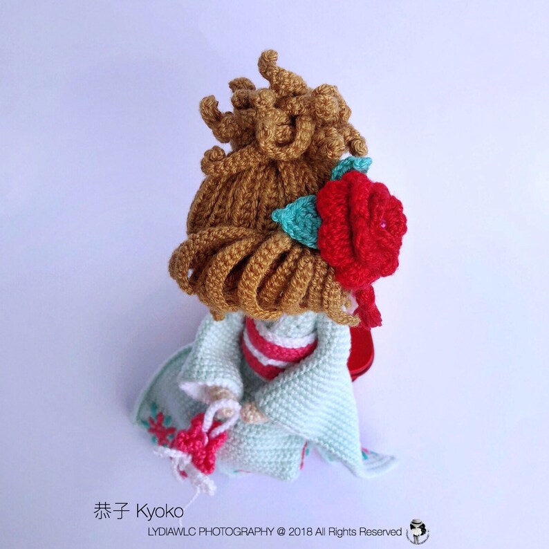 English: Crochet Doll Pattern-Kyoko 恭子 Kimono Baby image 6