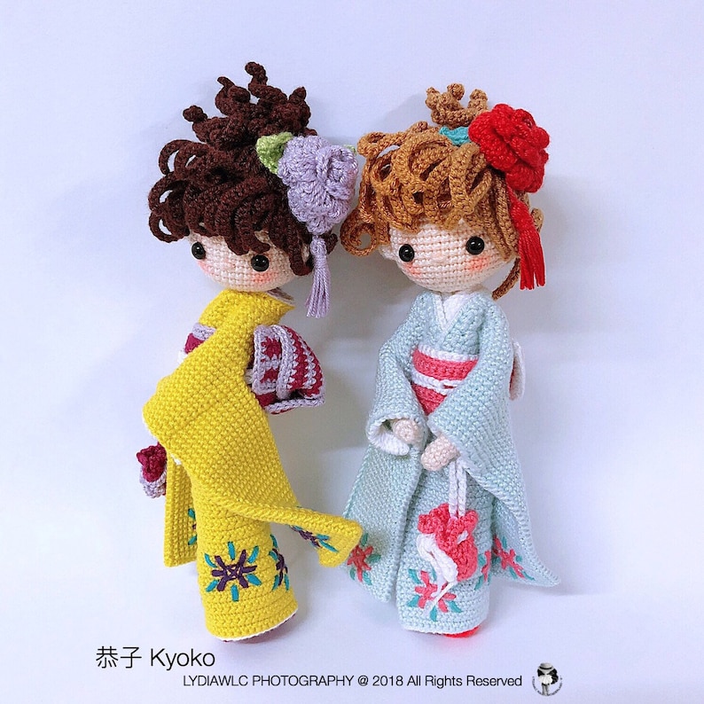English: Crochet Doll Pattern-Kyoko 恭子 Kimono Baby image 5