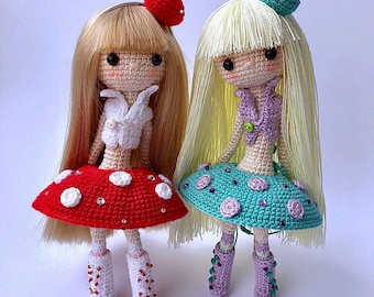 English: Crochet Doll Pattern-Mia 米亚 (Mushroom Girl)