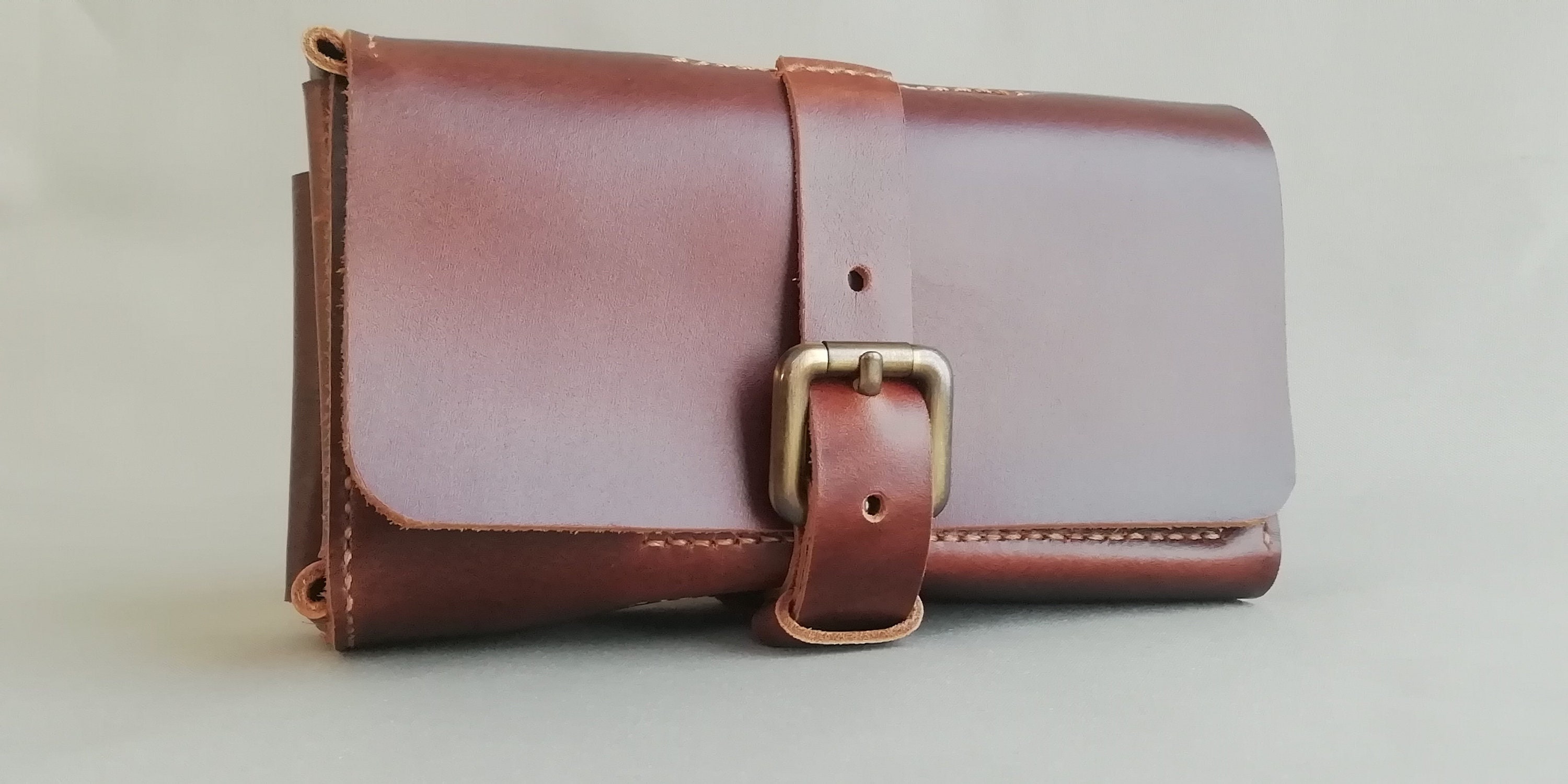 Pipe and Tobacco Travel Leather Roll, Pipe Bag, Pipe Case, Pipe Holster