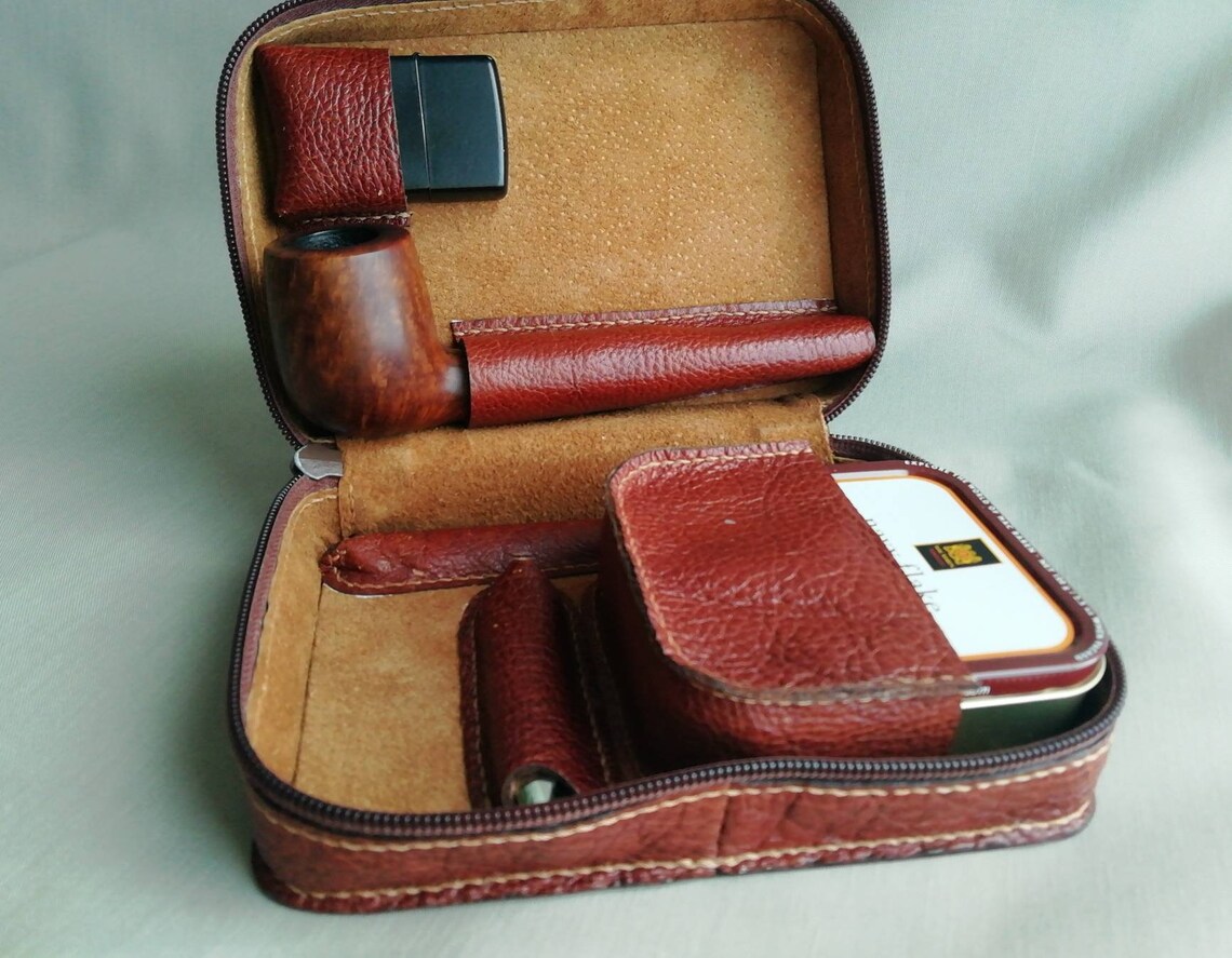 Pipe and Tobacco Travel Leather Case Pipe Bag Pipe Case Etsy
