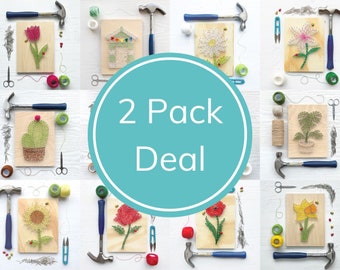 2 Pack String Art Craft Kit - DIY Project, Art Therapy