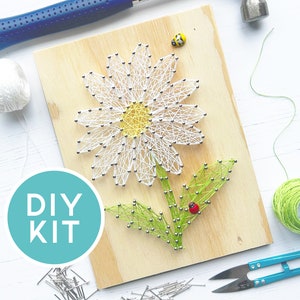 Delightful Daisy - String Art Craft Kit - Letterbox Gift - Art Therapy - DIY - Flower Collection - For Adults and Children 12+