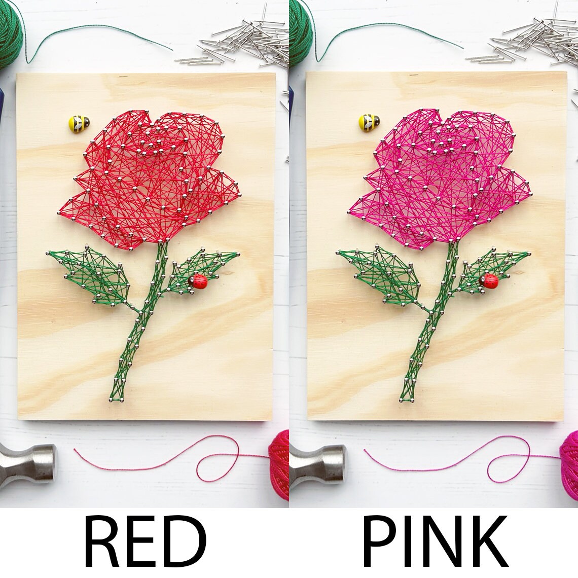 Romantic Rose String Art Craft Kit - DIY Project, Art Therapy ...