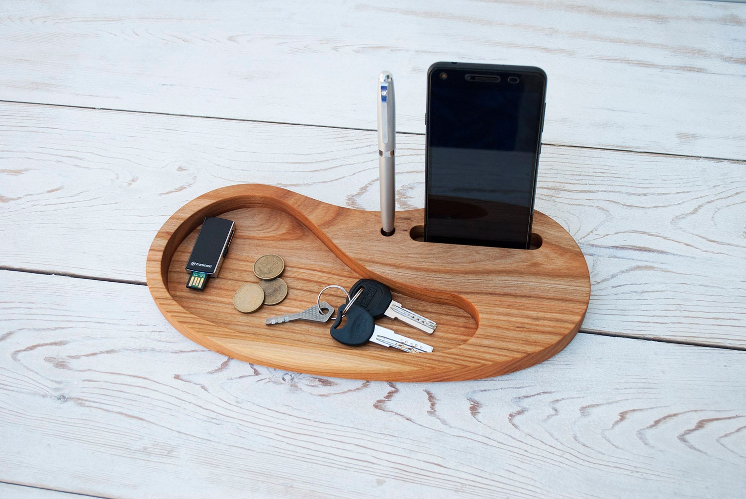 Cherry Wood Desk Organizer Personalized Office & Home Etsy