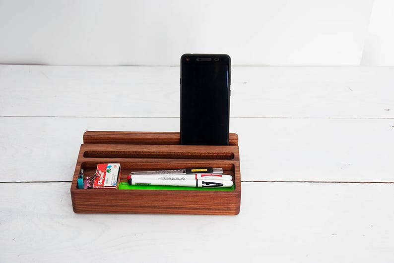 Berest Wood Desk Organizer Mini Desktop Shelf Office Home Dock Station Wooden Storage Accessories Gift For All