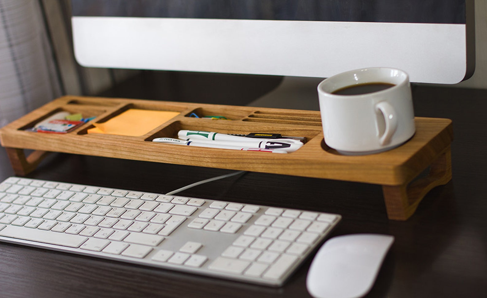 Kirsche Holz Schreibtisch Organizer Büro Schreibtisch Etsy