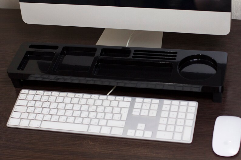 Black Wood Desk Organizer Desk Accessories Office & Home Etsy